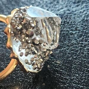 Authentic Swarovski Poison Ring size 8.Elegant Gold and Silver Crystal Ring